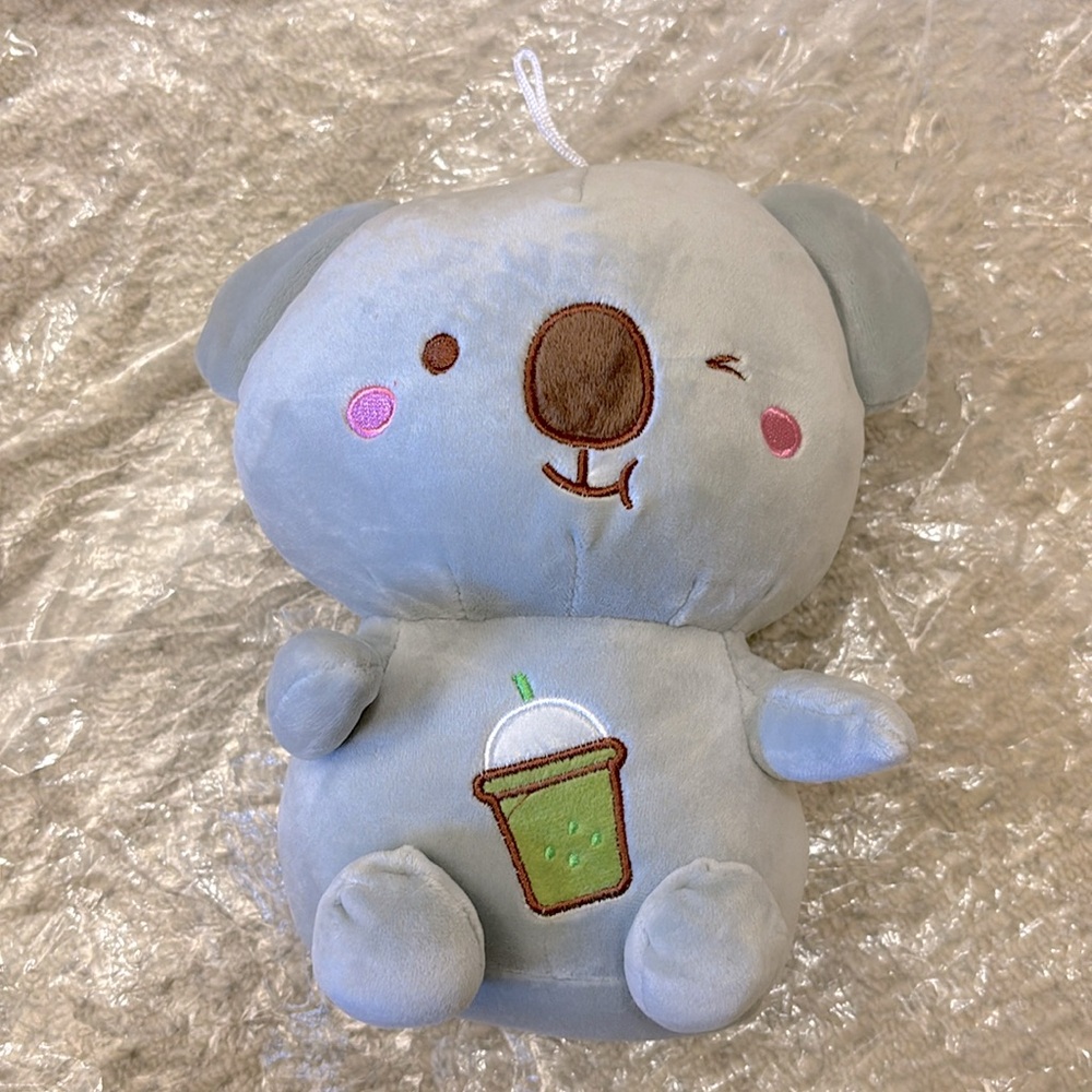 Koala with bubble tea plushie